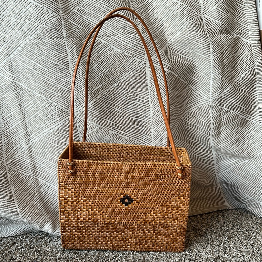 Handwoven Rattan Bali Ata Bag Purse Rectangular Basket Bag ✨